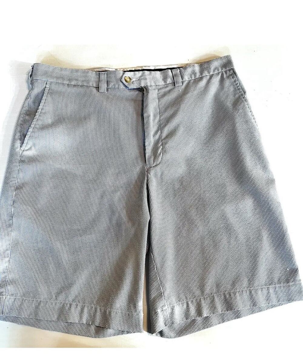 Callaway Seersucker Bermuda Shorts Men's 36 Blue White Stripe Golf Beach Casual